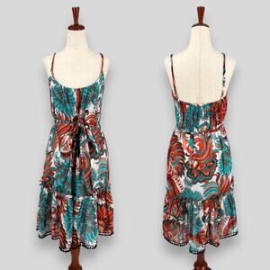 Milly New York Boho Floral Pom-Pom Trim Sundress Size 4